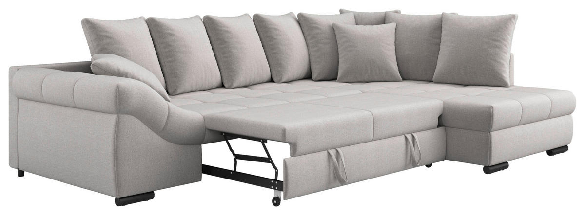 Ecksofa Pietro grau Microfaser B/H/T: ca. 303x88x202 cm Pietro - schwarz/grau (303,00/88,00/202,00cm)