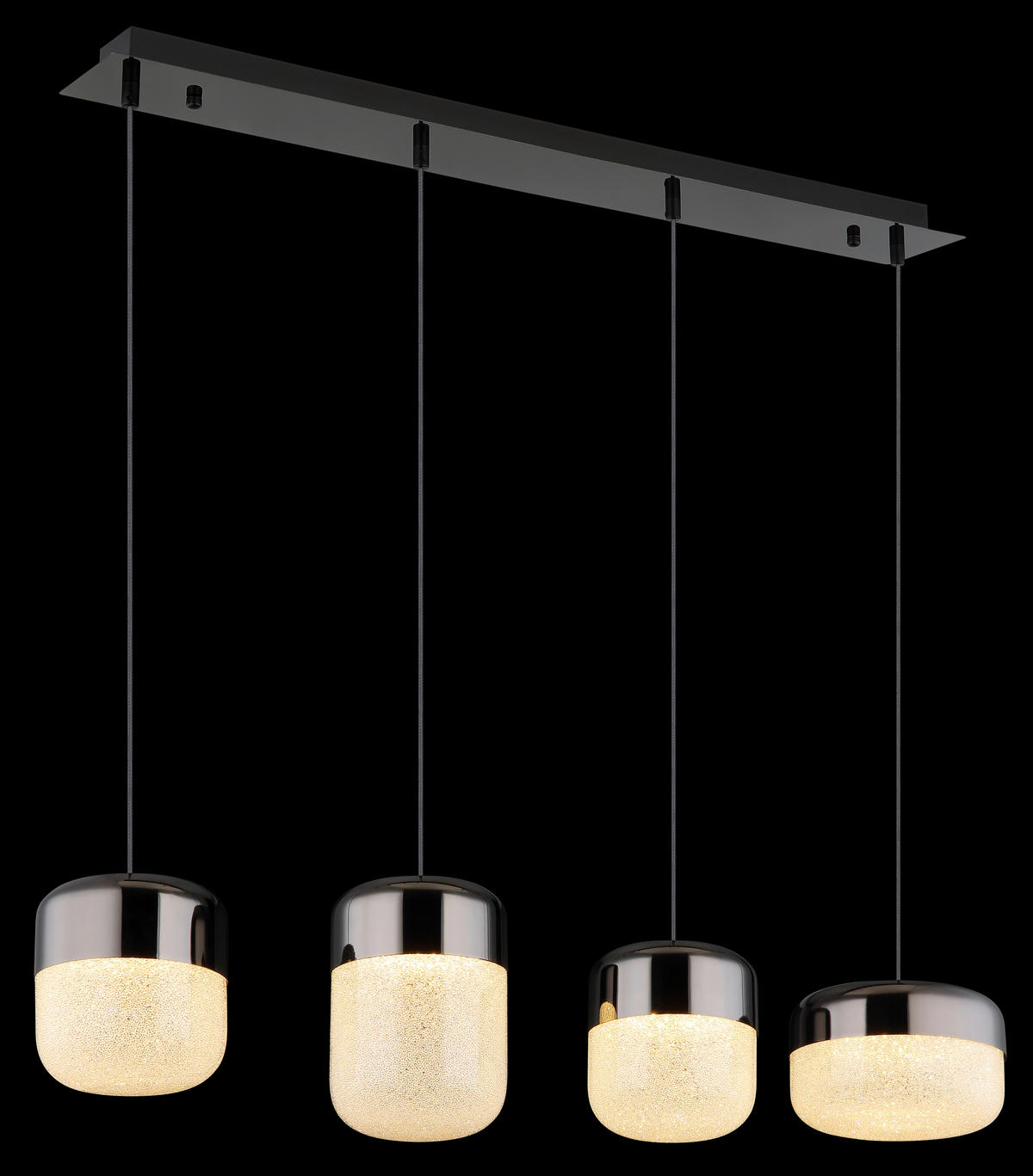 GLOBO LED-Pendelleuchte Graphit transparent Glas Metall B/H/T: ca. 20x150x99 cm CRISTALLICA - Graphit/transparent (20,00/150,00/99,00cm) - GLOBO