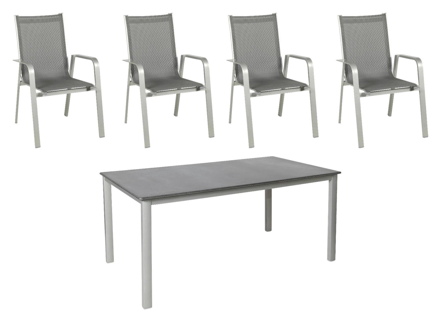 Acamp Gartensitzgruppe Urban + Loft schiefer Kunststoff B/H/T: ca. 160x75x90 cm Urban + Loft - schiefer (160,00/75,00/90,00cm) - Acamp