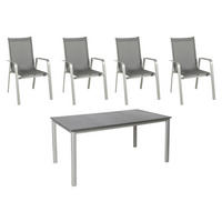 Acamp Gartensitzgruppe Urban + Loft schiefer Kunststoff B/H/T: ca. 160x75x90 cm Urban + Loft - schiefer (160,00/75,00/90,00cm) - Acamp