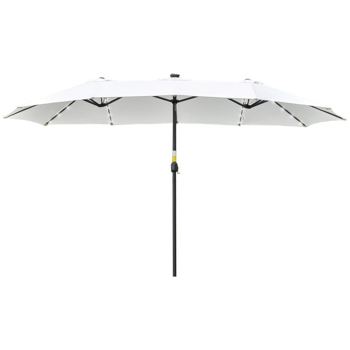 Outsunny Sonnenschirm mit Solar-LED-Leuchte bunt Polyester B/H/L: ca. 265x240x450 cm Sonnenschirm_mit_Solar-LED-Leuchte - bunt (450,00/265,00/240,00cm) - Outsunny
