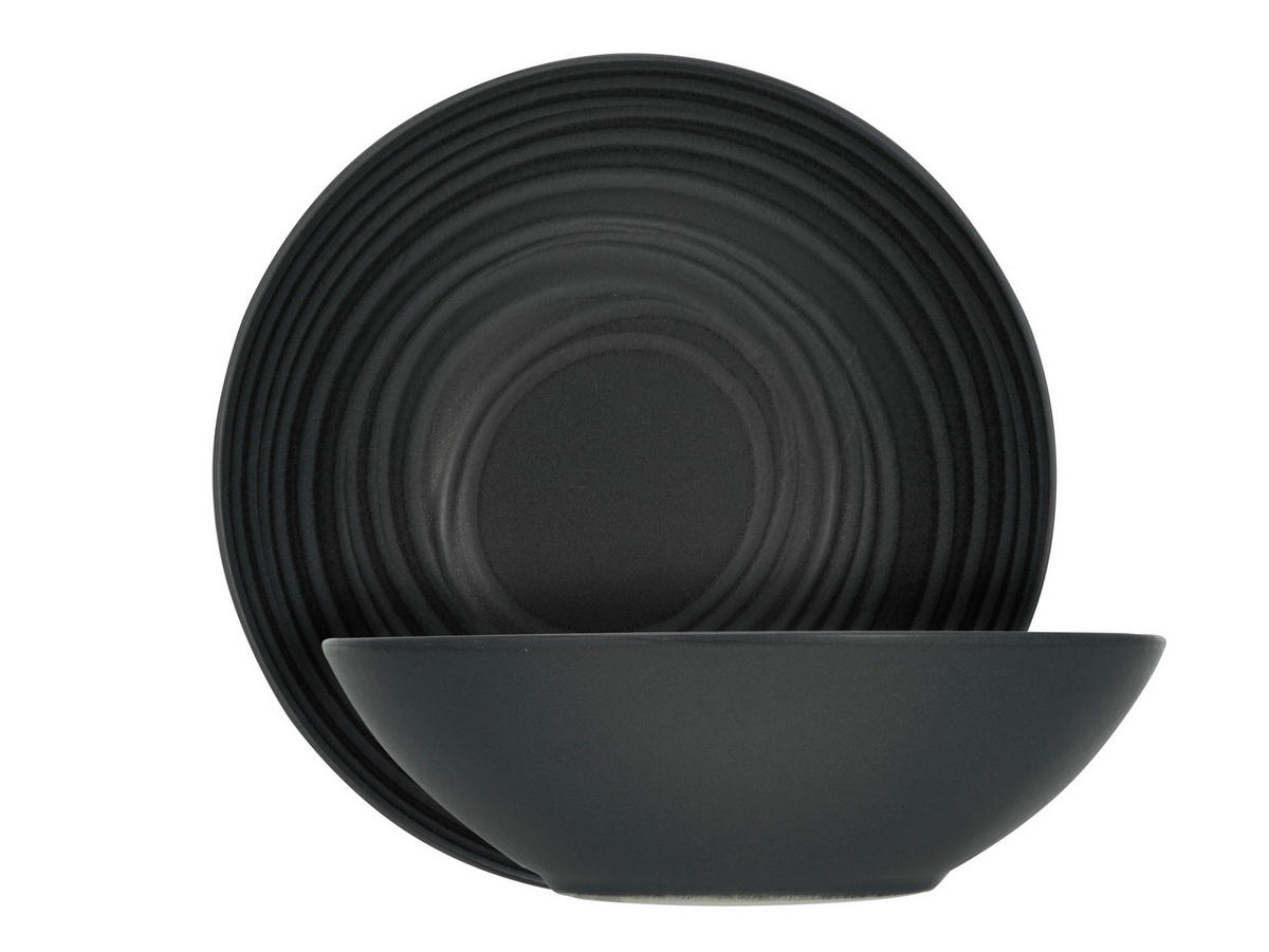 CreaTable Salatschale LAVA STONE dunkelgrau Steinzeug D: ca. 24 cm LAVA STONE - dunkelgrau (24,00cm) - CreaTable