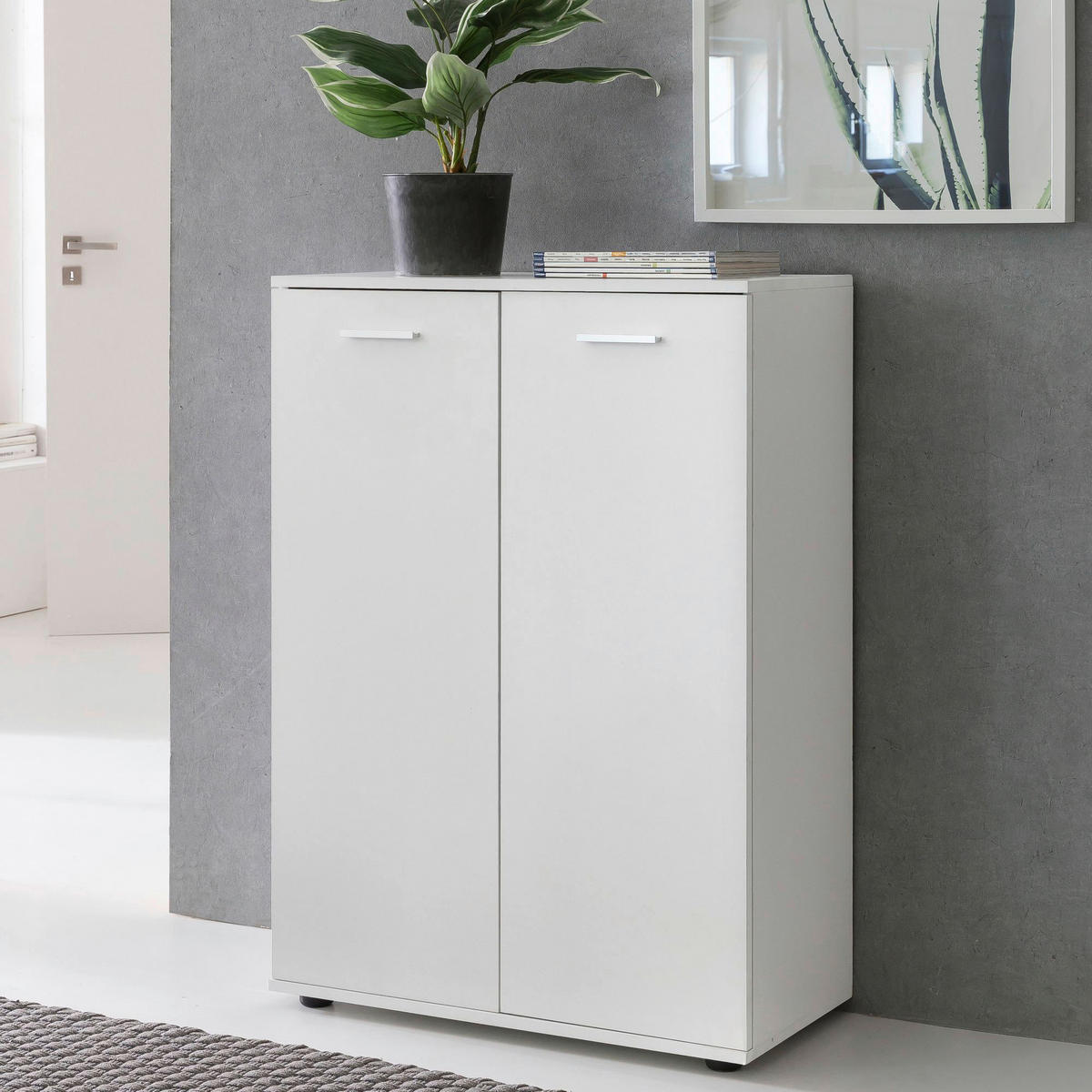Kommode weiß B/H/T: ca. 71x104x35 cm Kommode - weiß (71,00/104,00/35,00cm) - Wohnling