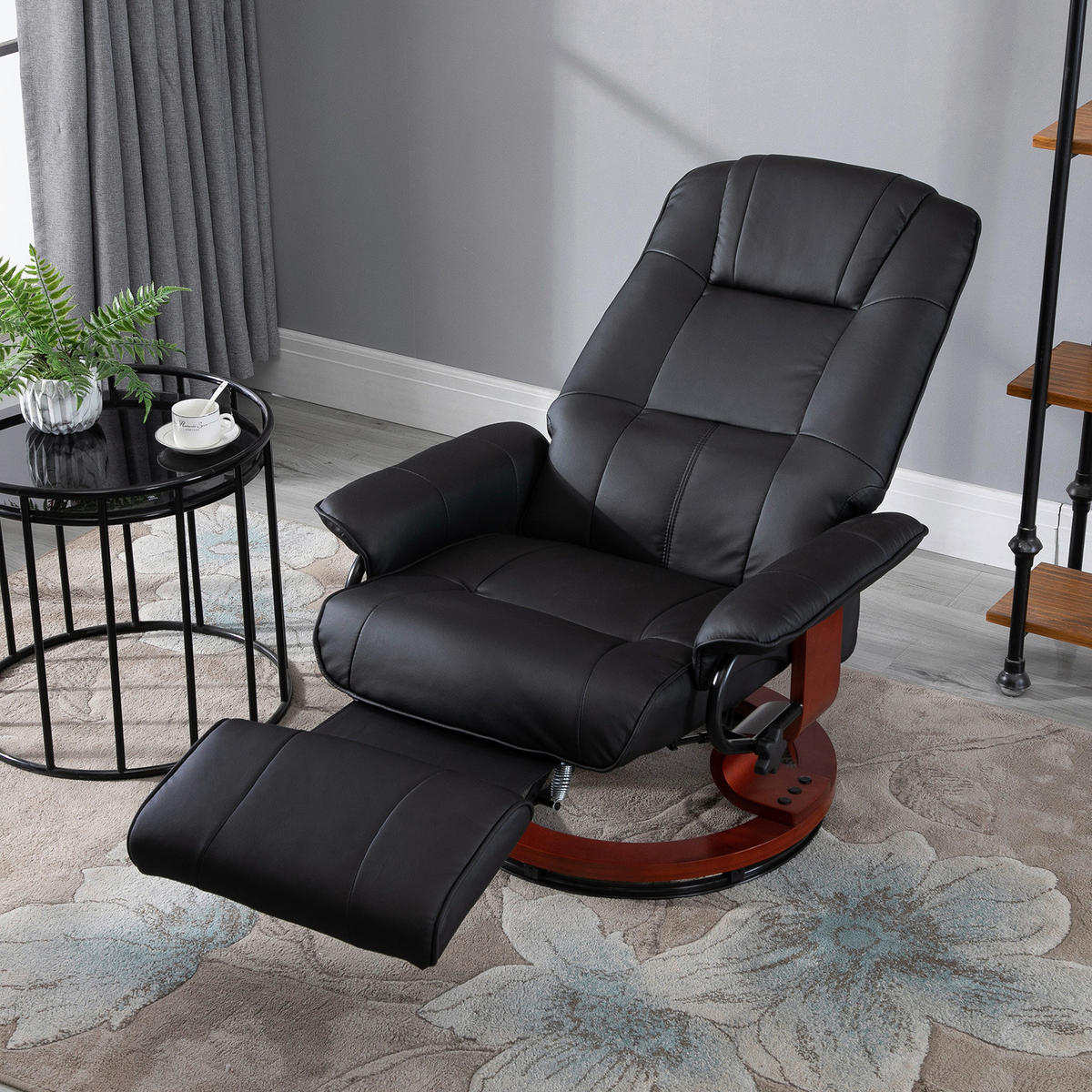 Sessel 833-621 schwarz B/H/T: ca. 78x100x87 cm 833-621 - schwarz (78,00/100,00/87,00cm) - HOMCOM