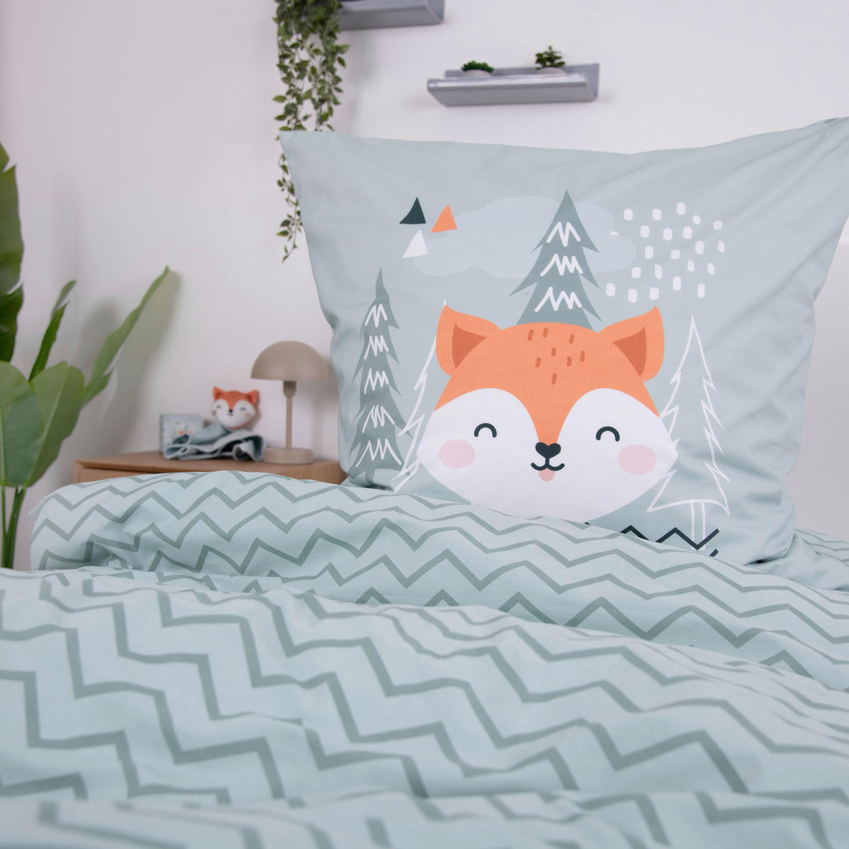 Baumwoll Bettwäsche Nordic Forest grün Baumwolle Nordic Forest - grün - Young Collection