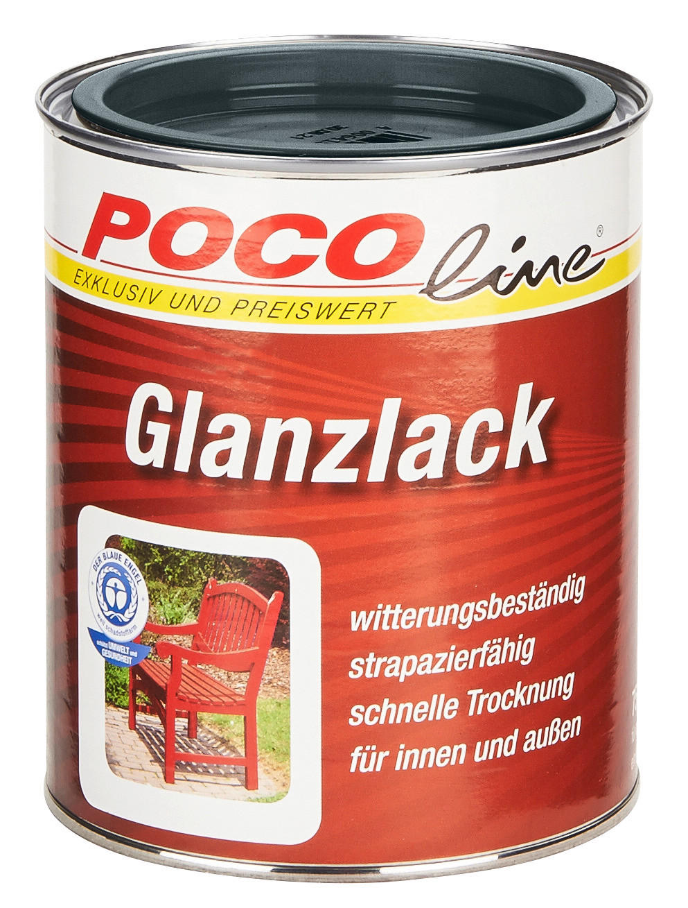 POCOline Acyl Buntlack anthrazit glänzend ca. 0,75 l Glanzlack_Acryl_2in1 750ml - anthrazit (750ml) - POCOline
