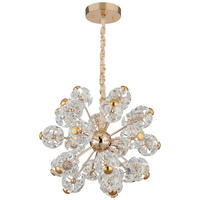 GLOBO Pendelleuchte klar gold Glas Metall H/D: ca. 135x65 cm 1.0 Brennstellen Floriella - gold/klar (65,00/135,00cm) - GLOBO