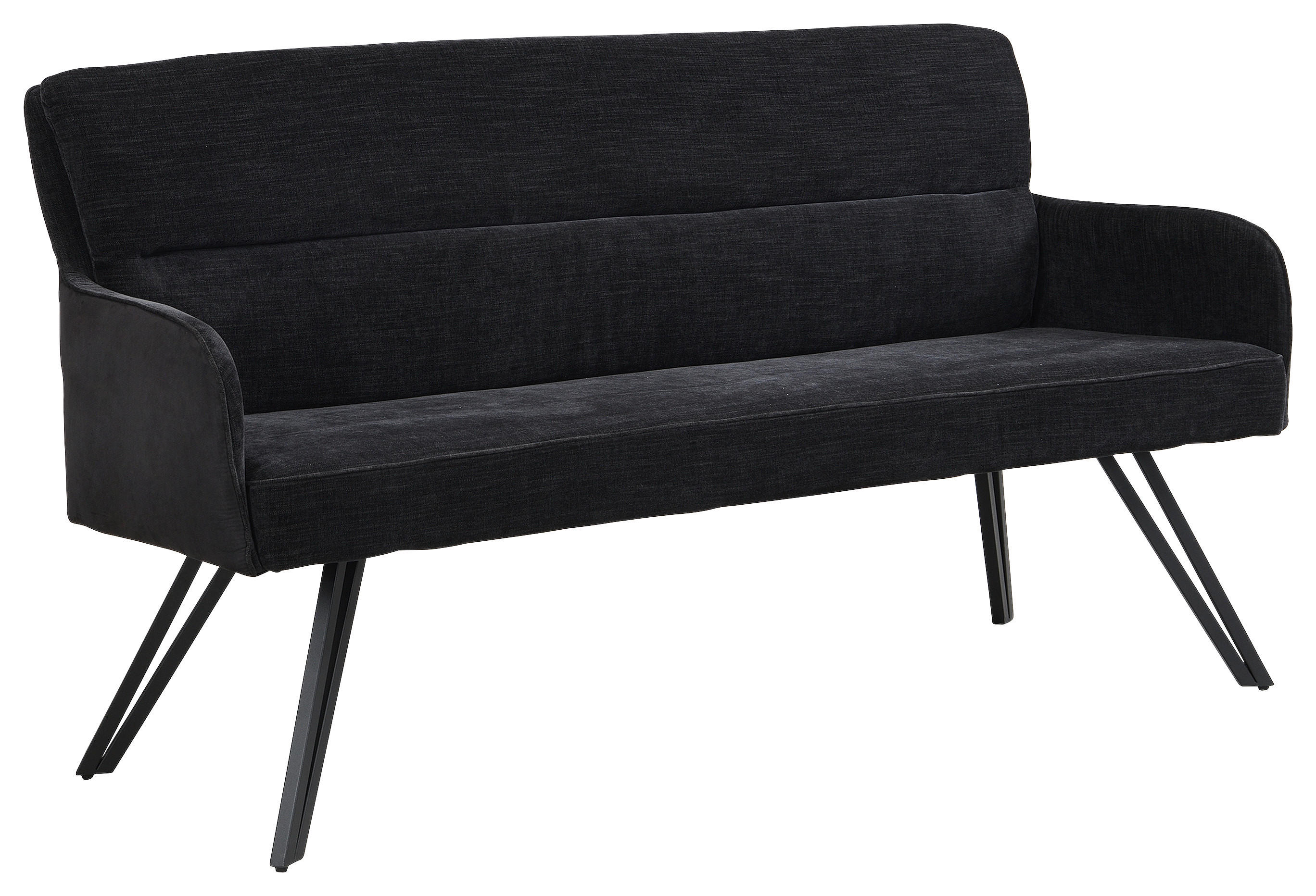 Sitzbank TINO schwarz Metall Microfaser B/H/T: ca. 160x94x67 cm TINO - schwarz (160,00/94,00/67,00cm) - byLIVING