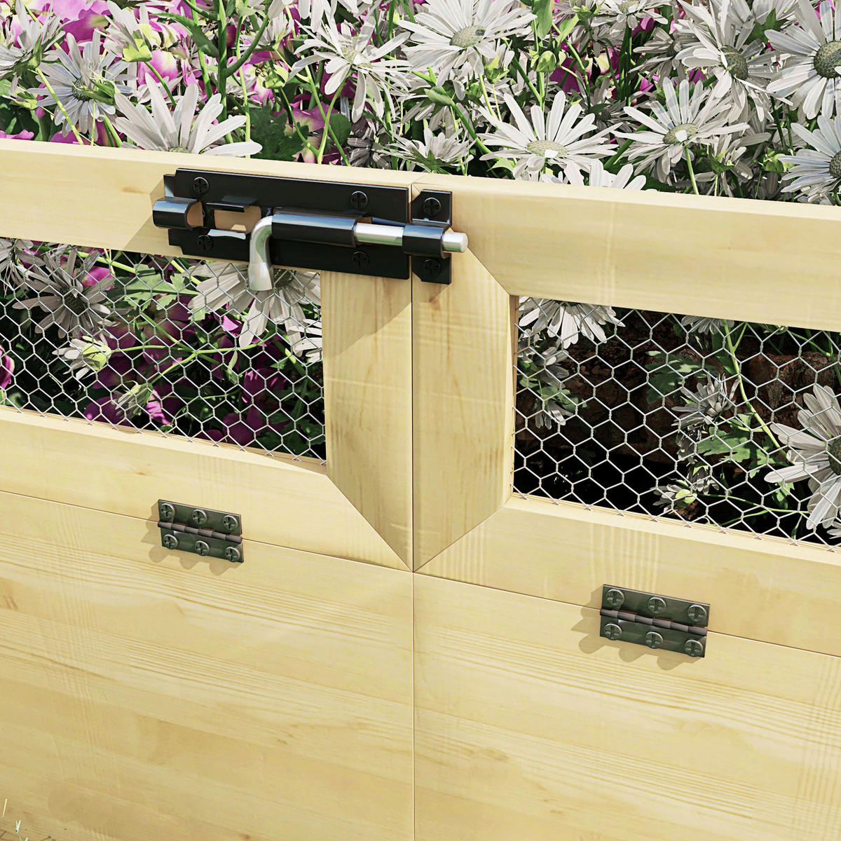 Outsunny Hochbeet natur Edelstahl B/H/L: ca. 98,5x183x95 cm Hochbeet - natur (95,00/98,50/183,00cm) - Outsunny