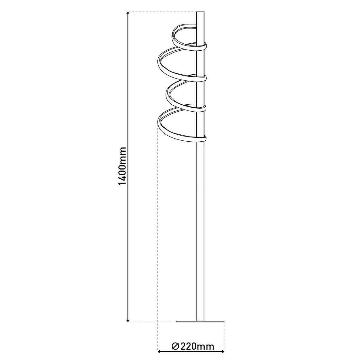Näve Leuchten LED-Leuchten 2069850 stahlfarbig Metall Kunststoff B/H/T: ca. 22x140x22 cm 1 Brennstellen Belleza - stahlfarbig (22,00/140,00/22,00cm) - Näve Leuchten