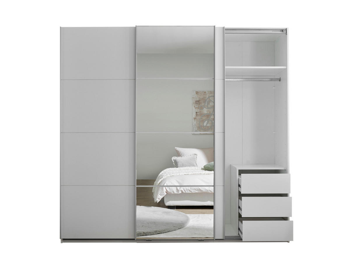 weiß B/H/T: ca. 215x204x60 cm Carano Schwebetürenschrank - weiß (215,00/204,00/60,00cm)