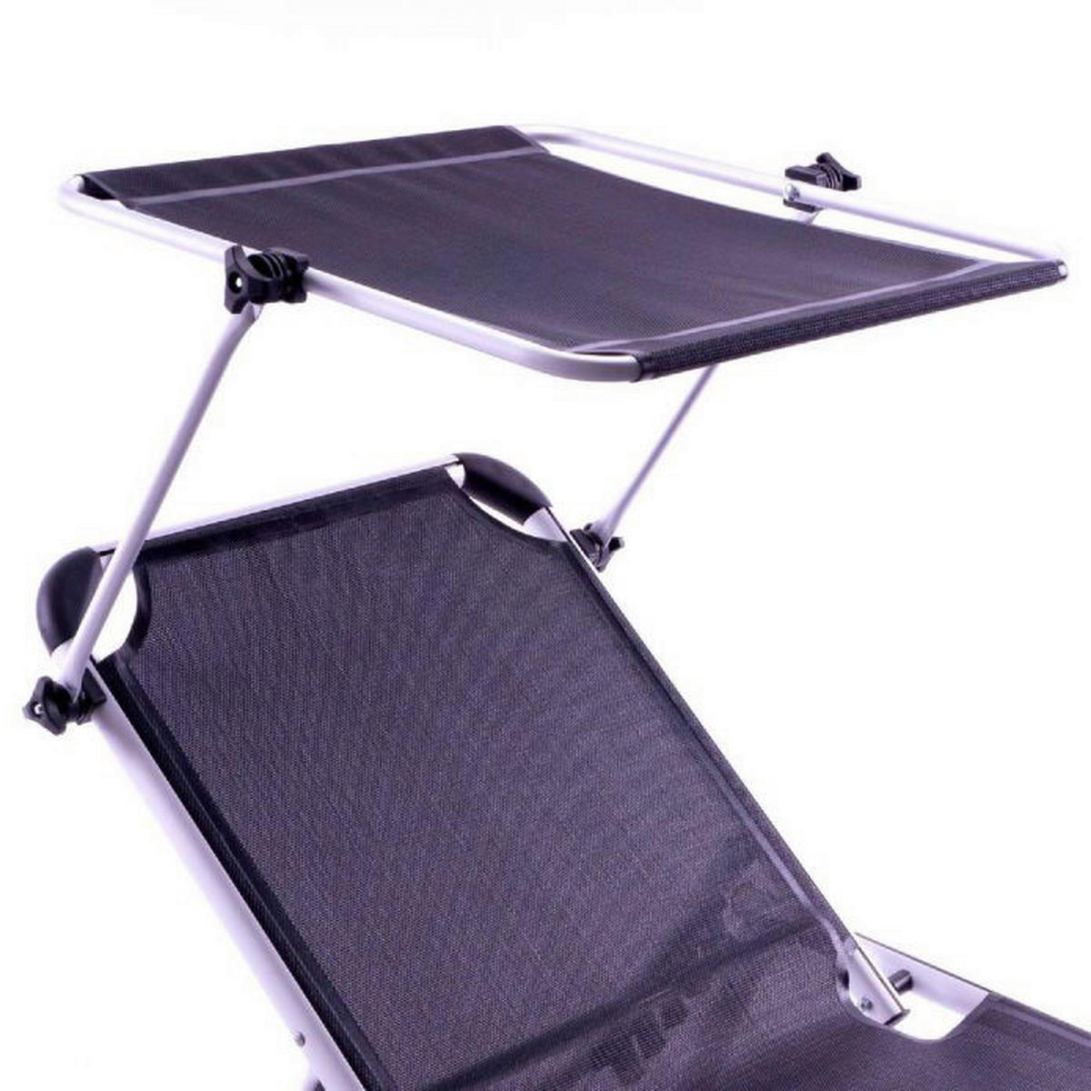 VCM Sonnenliege schwarz Aluminium B/H/T: ca. 57x187x30 cm Sonnenliege - schwarz (57,00/187,00/30,00cm) - VCM