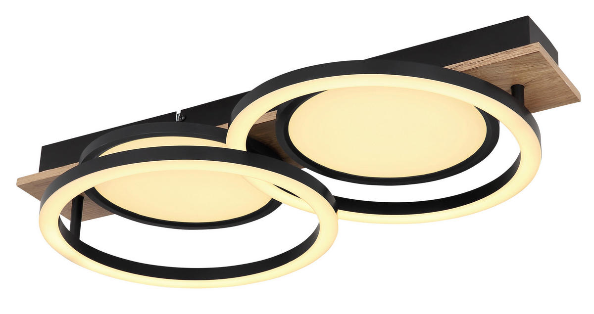GLOBO Deckenleuchte 67282-38 Bossy Opal schwarz MDF Metall Kunststoff B/H/L: ca. 30x11x108,5 cm null 4 Brennstellen Bossy - schwarz/Opal (108,50/30,00/11,00cm) - GLOBO