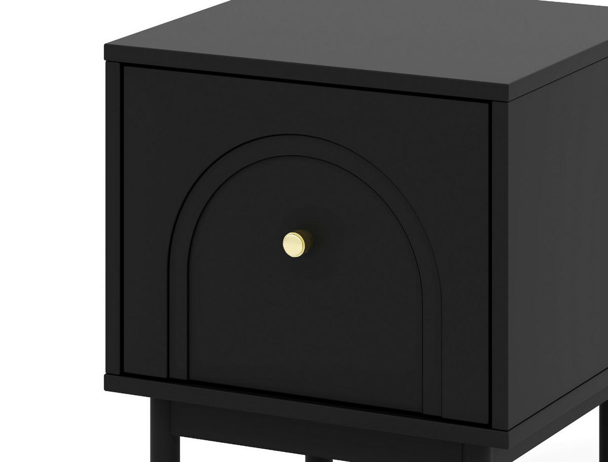 Nachtkonsole MAZOMA schwarz gold Optik B/H/T: ca. 41,5x53,5x39 cm MAZOMA - gold/schwarz (41,50/53,50/39,00cm) - WIPMEB