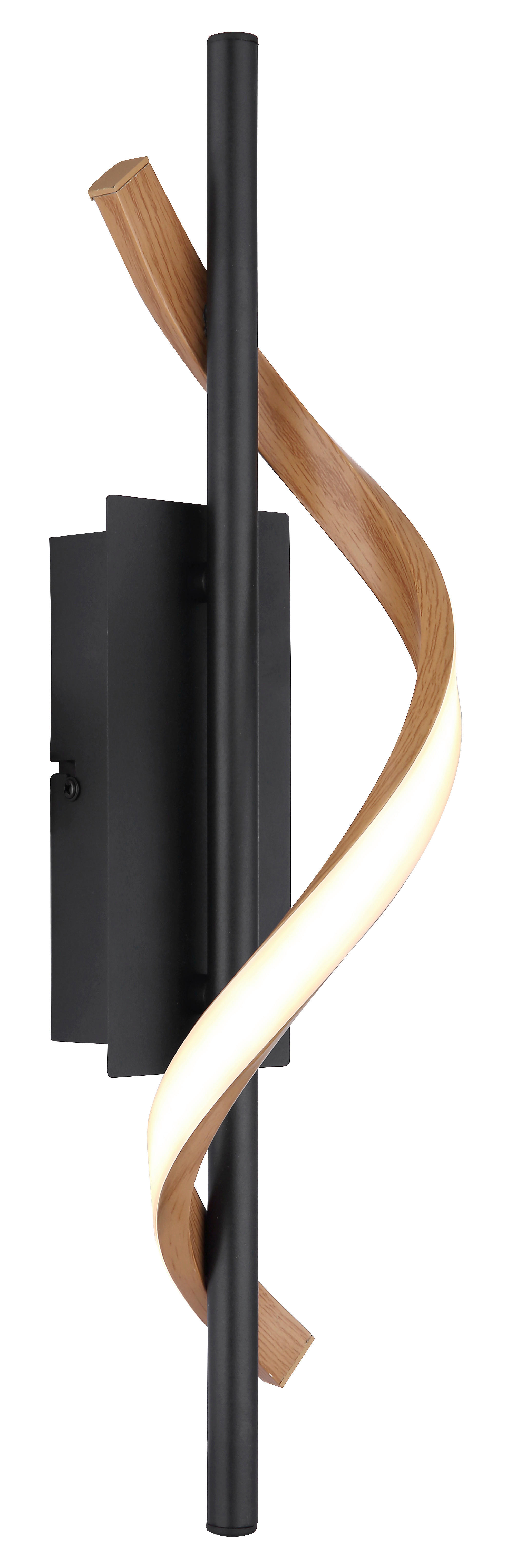 GLOBO Wandleuchte schwarz dunkelbraun Opal Aluminium Kunststoff Metall B/H/L: ca. 13x46,5x10 cm 1 Brennstellen WATKINS - dunkelbraun/schwarz (10,00/13,00/46,50cm) - GLOBO