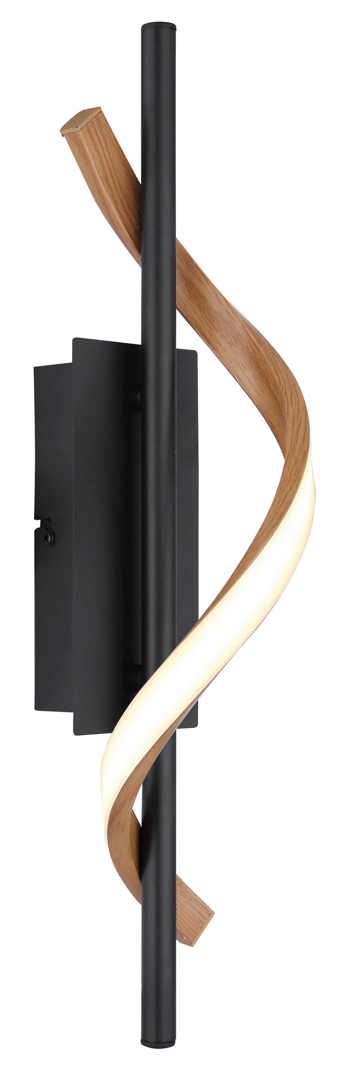 GLOBO Wandleuchte schwarz dunkelbraun Opal Aluminium Kunststoff Metall B/H/L: ca. 13x46,5x10 cm 1 Brennstellen WATKINS - dunkelbraun/schwarz (10,00/13,00/46,50cm) - GLOBO