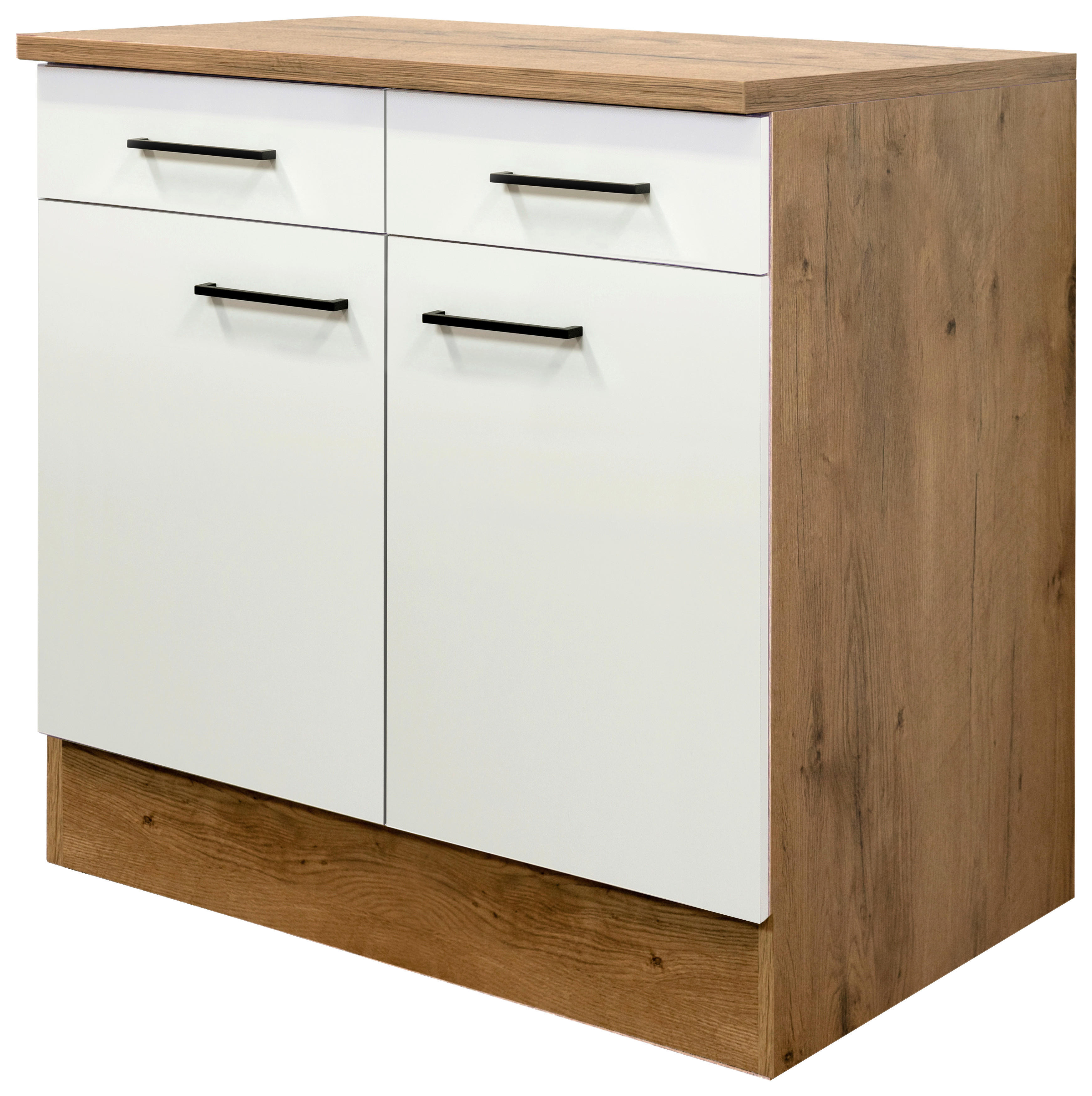 Unterschrank Avila Magnolie matt B/H/T: ca. 80x85x60 cm Avila - schwarz/Magnolie (80,00/85,00/60,00cm) - Flex-Well