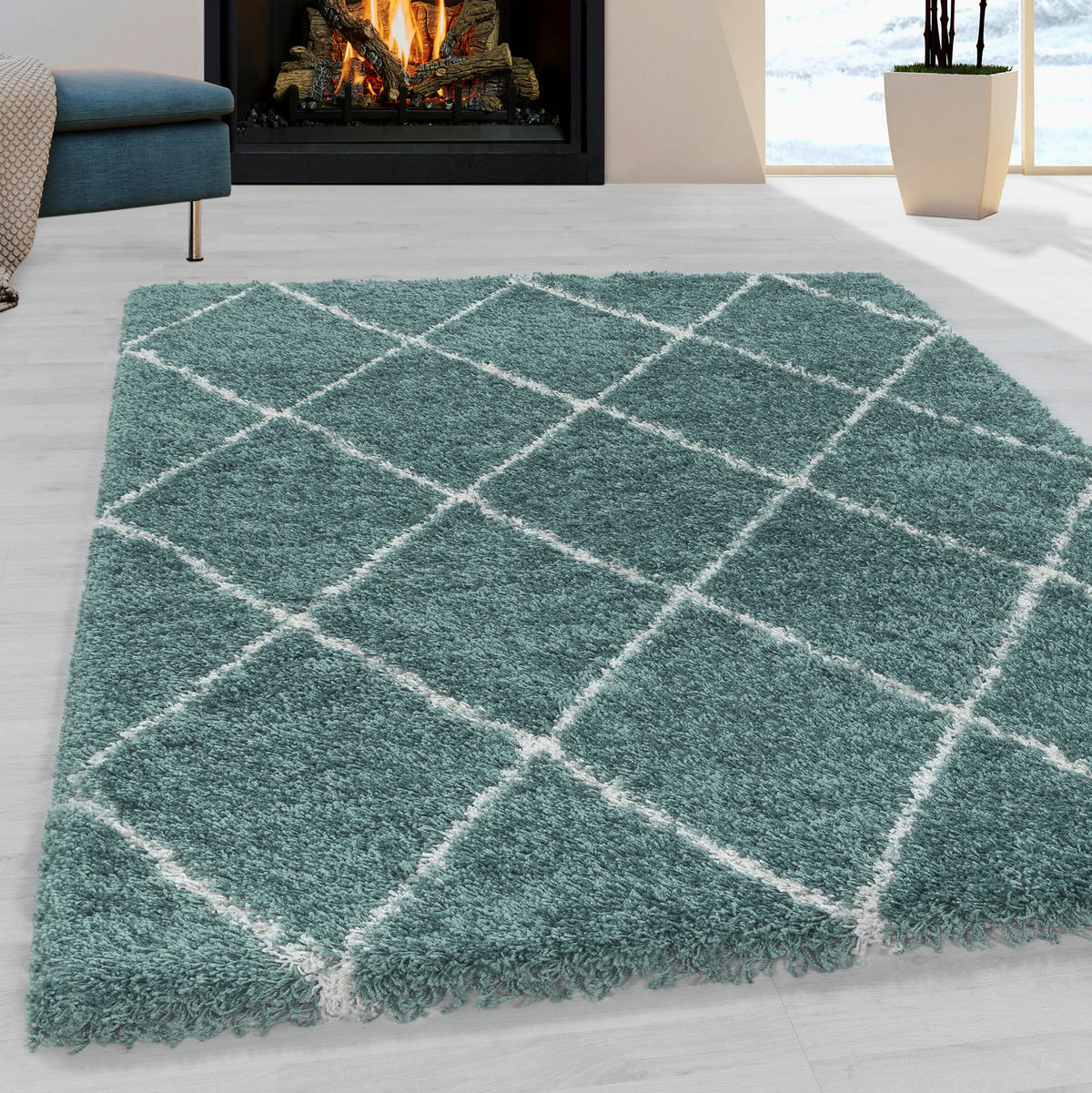 Ayyildiz Teppich ALVOR blau B/L: ca. 140x200 cm ALVOR - blau (140,00/200,00cm) - Ayyildiz