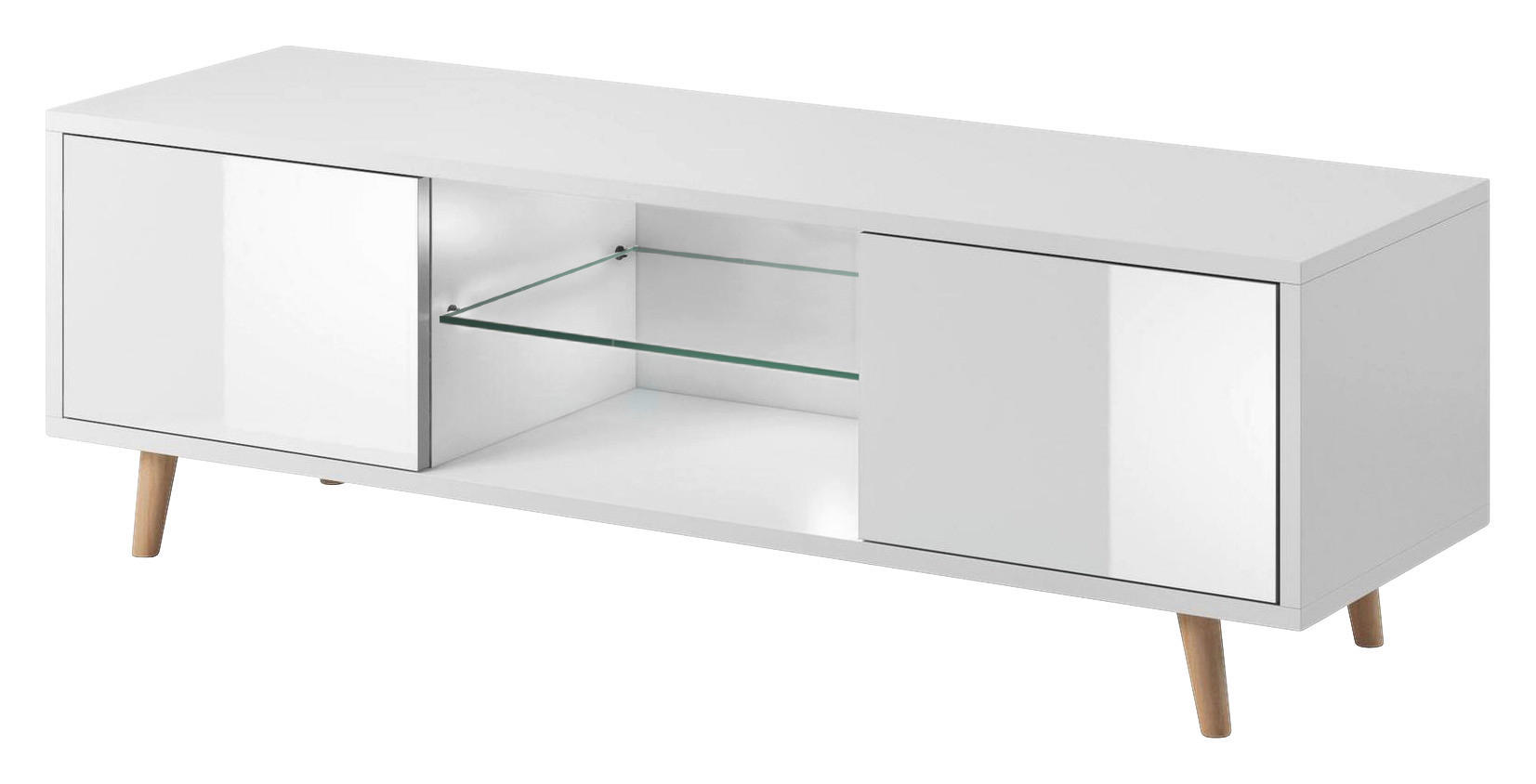 TV-Board Sweden weiß matt weiß Hochglanz B/H/T: ca. 140x45x42 cm Sweden - weiß (140,00/45,00/42,00cm) - WIPMEB