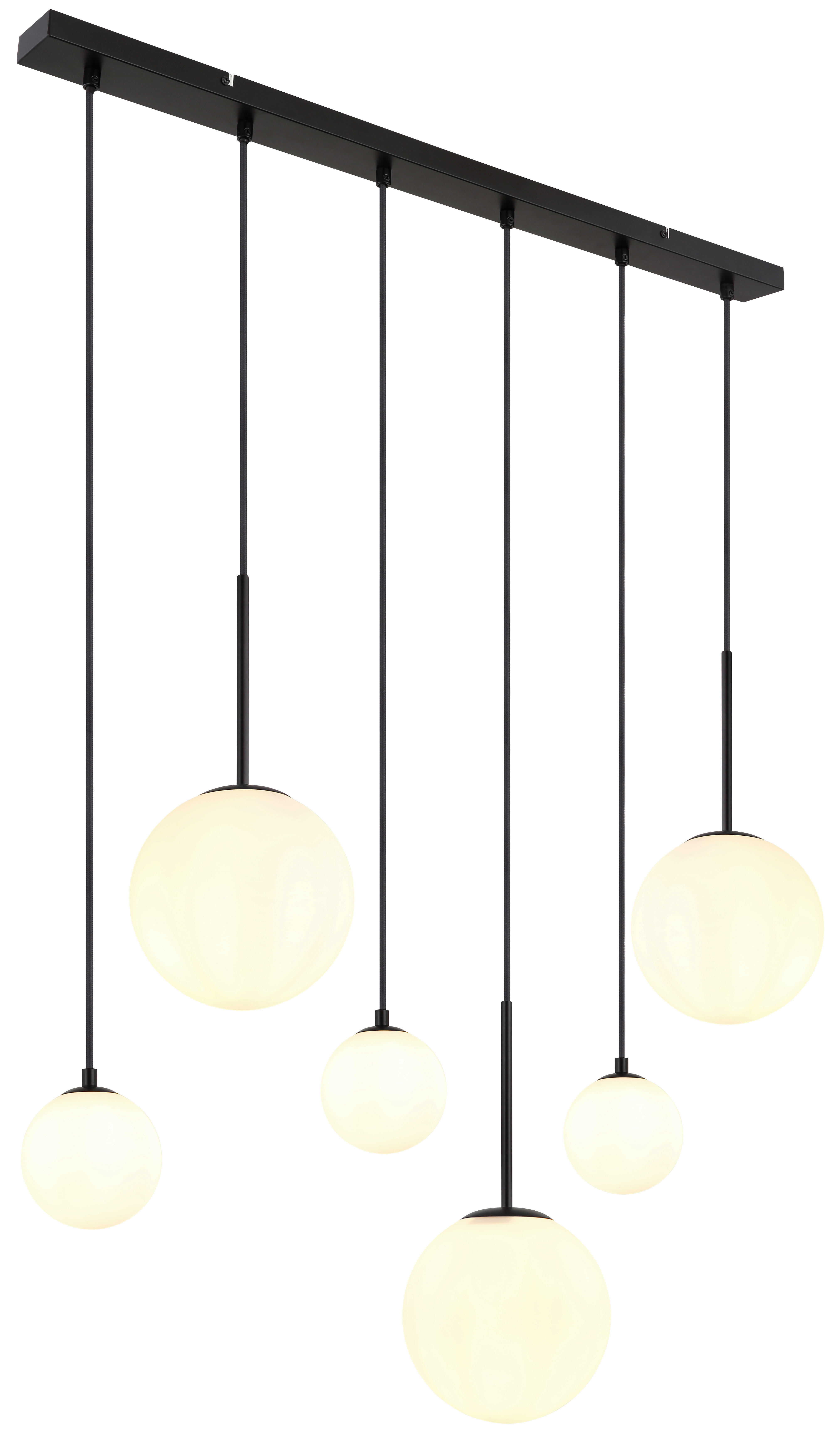 GLOBO Pendelleuchte schwarz Metall B/H/T: ca. 20x117x91 cm E27 3 Brennstellen HALLIE - schwarz (20,00/117,00/91,00cm) - GLOBO