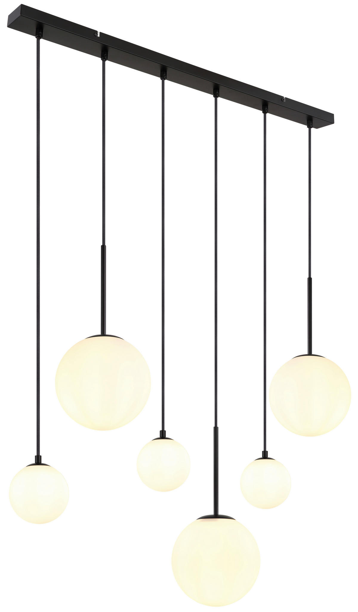 GLOBO Pendelleuchte schwarz Metall B/H/T: ca. 20x117x91 cm E27 3 Brennstellen HALLIE - schwarz (20,00/117,00/91,00cm) - GLOBO