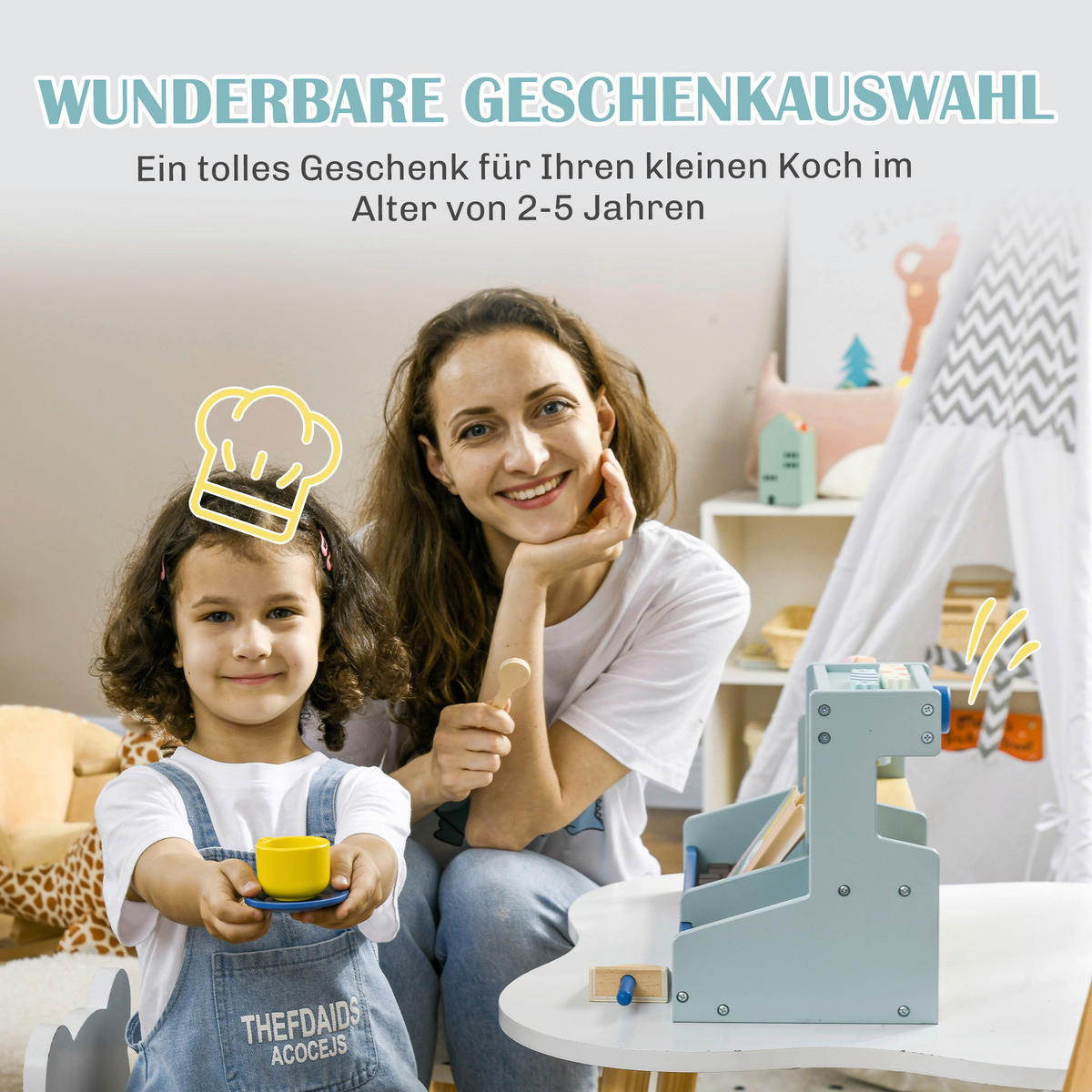 AIYAPLAY Spiel-Eisdiele B/H/L: ca. 20x24,5x42 cm Spiel-Eisdiele - hellblau (42,00/20,00/24,50cm) - AIYAPLAY