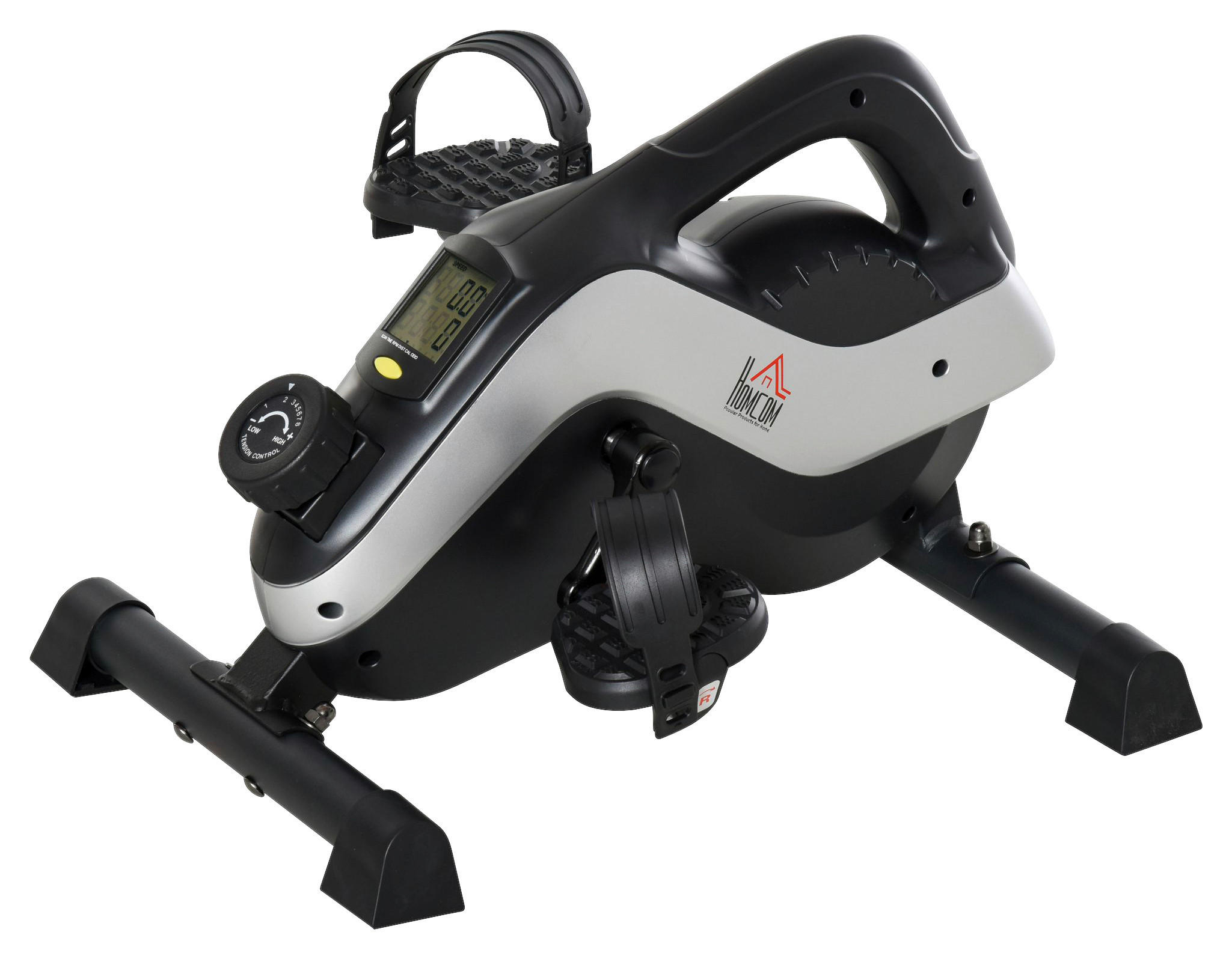 HOMCOM Mini Heimtrainer silber Kunststoff B/H/L: ca. 44x34x53 cm Mini_Heimtrainer - schwarz/silber (53,00/44,00/34,00cm) - HOMCOM