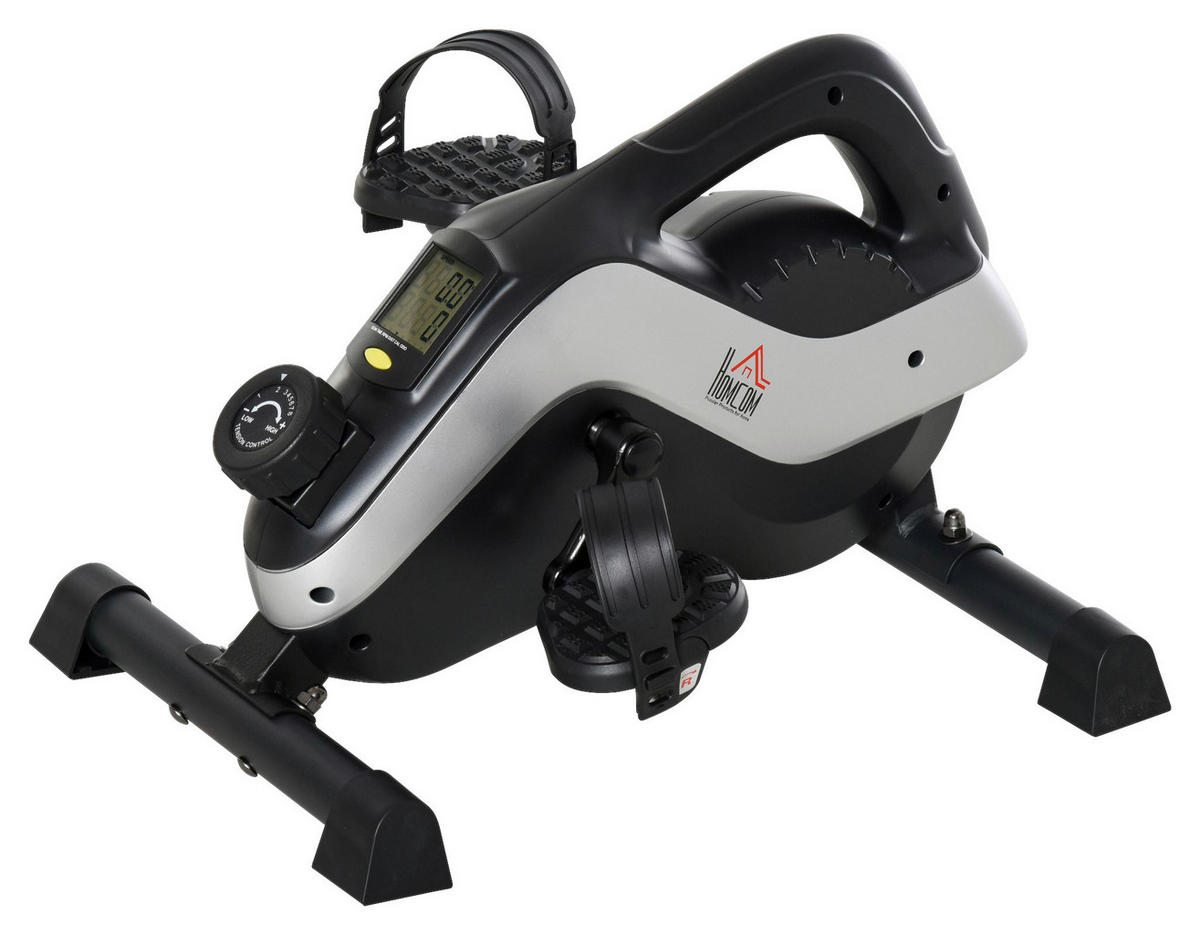 HOMCOM Mini Heimtrainer silber Kunststoff B/H/L: ca. 44x34x53 cm Mini_Heimtrainer - schwarz/silber (53,00/44,00/34,00cm) - HOMCOM