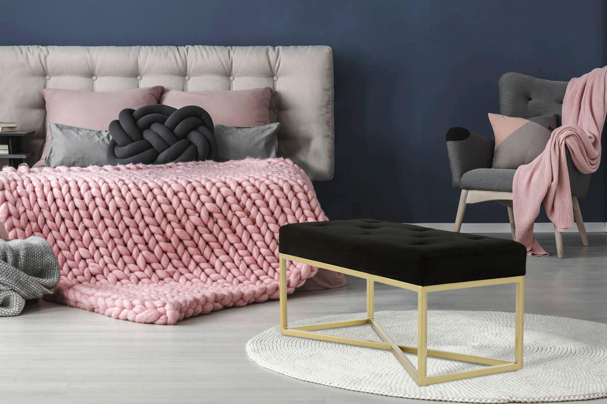 Sitzbank Cameron 100 schwarz B/H/T: ca. 90x40x40 cm Cameron 100 - gold/schwarz (90,00/40,00/40,00cm) - 360 Living