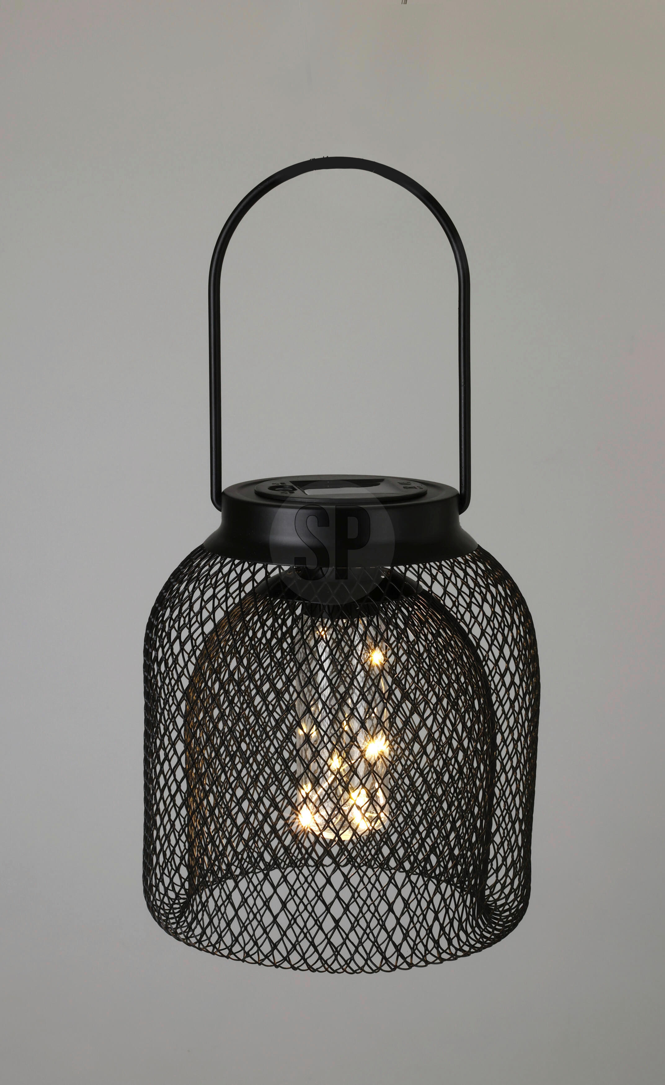 Solarlaterne schwarz Metall B/H/L: ca. 16,5x16,5x20,5 cm Solarlampe - schwarz (20,50/16,50/16,50cm)