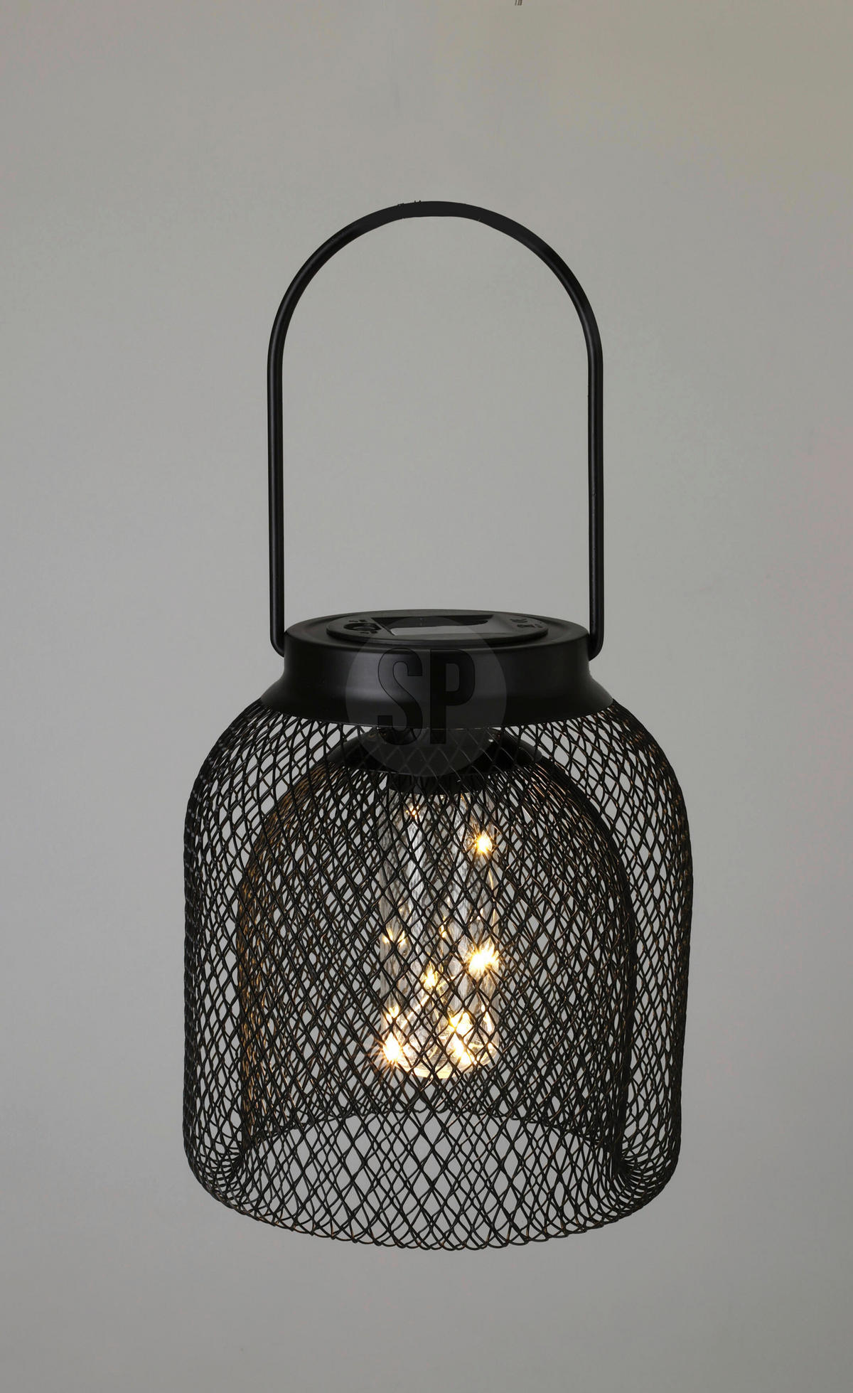 Solarlaterne schwarz Metall B/H/L: ca. 16,5x16,5x20,5 cm Solarlampe - schwarz (20,50/16,50/16,50cm)