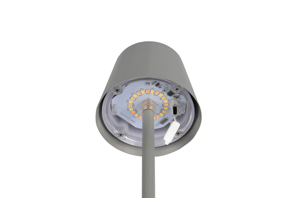 Reality LED Tischleuchte DIAZ grau Metall H: ca. 21 cm 1 Brennstellen Diaz - grau (21,00cm) - Reality