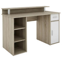 Schreibtisch DIEGO Eiche Sonoma Nachbildung weiß silber B/H/T: ca. 120x88x55 cm DIEGO - Eiche/weiß (120,00/88,00/55,00cm) - byLIVING