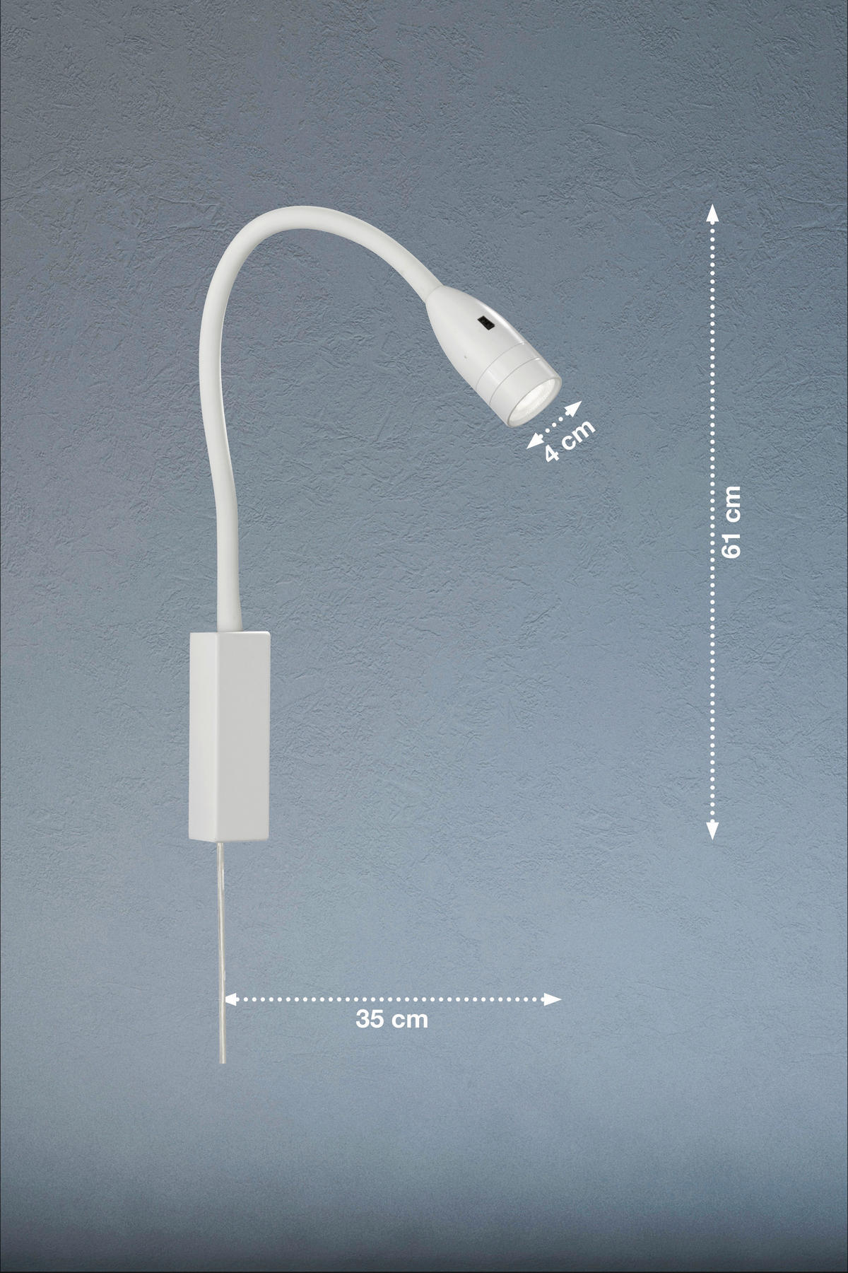 Fischer & Honsel LED-Wandspot 30169 weiß Metall B/H/T: ca. 4x61x4 cm 1 Brennstellen Sten - weiß (4,00/61,00/4,00cm) - Fischer & Honsel