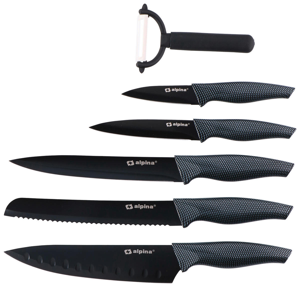 Messerset schwarz Edelstahl 6 tlg. Messerset_6tlg. - schwarz