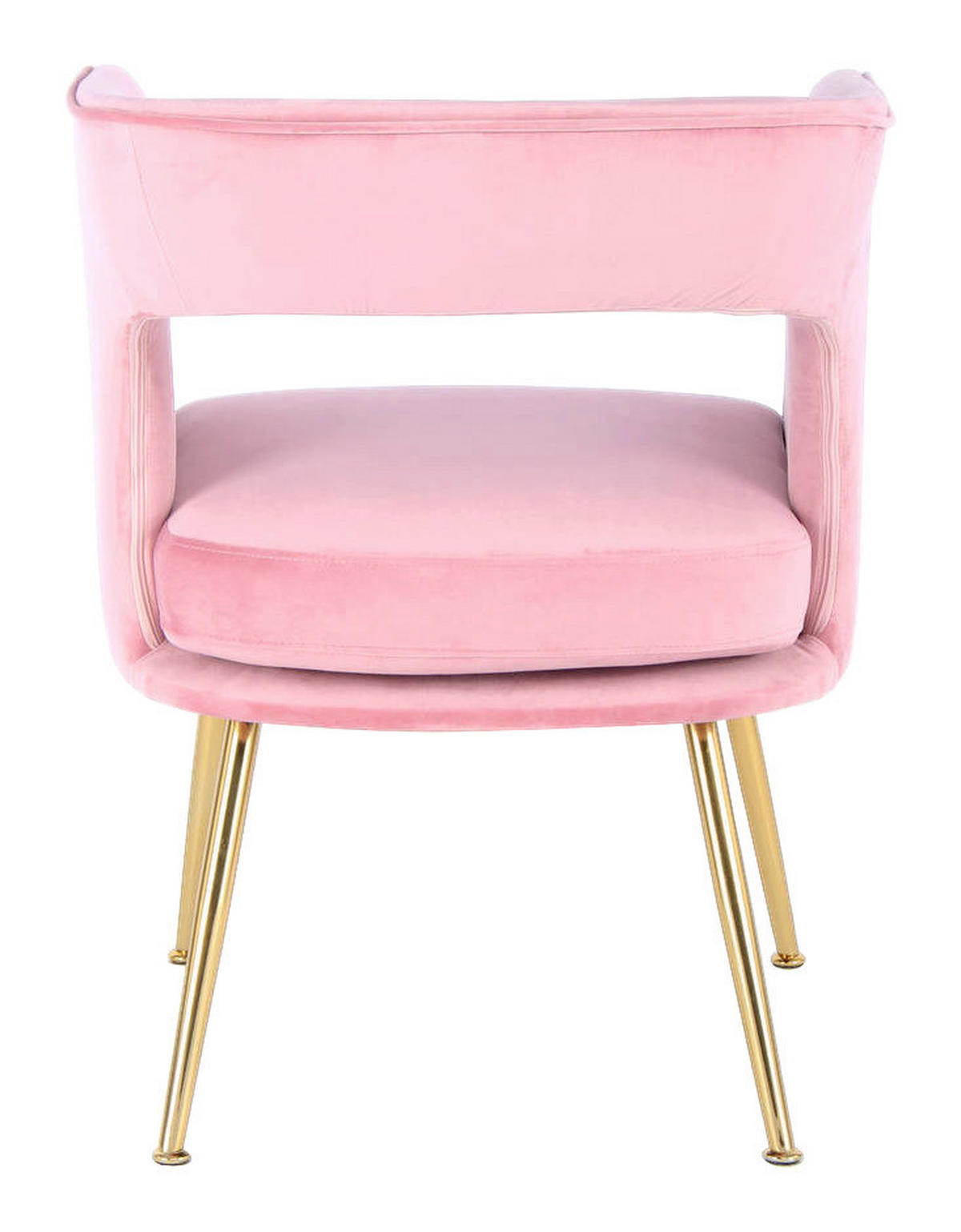 Stuhl Jolene 100 rosa Microfaser B/H/T: ca. 60x77x63 cm Jolene 100 - gold/rosa (60,00/77,00/63,00cm) - 360 Living