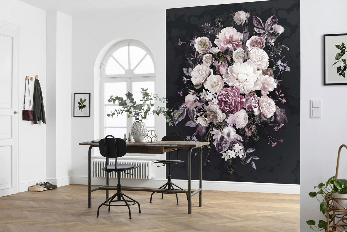 Komar Fototapete Bouquet Noir Blumen B/L: ca. 200x250 cm Bouquet Noir - (200,00/250,00cm) - Komar