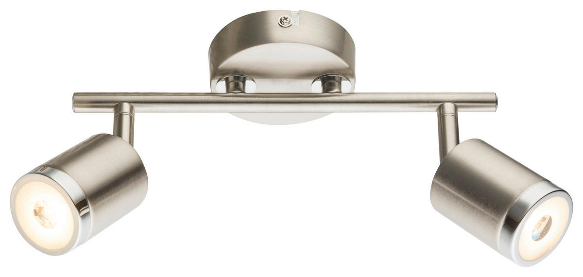Spot Comore 56958-2 nickel Metall B/H/L: ca. 9x17x26 cm 2 Brennstellen LED-Spot_2flg.Comore - nickel (26,00/9,00/17,00cm)