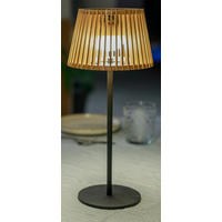 NewGarden LED-Tischleuchte braun Holz Metall B/H/L: ca. 16x36x16 cm 1 Brennstellen OKINAWA - braun (16,00/16,00/36,00cm) - NewGarden
