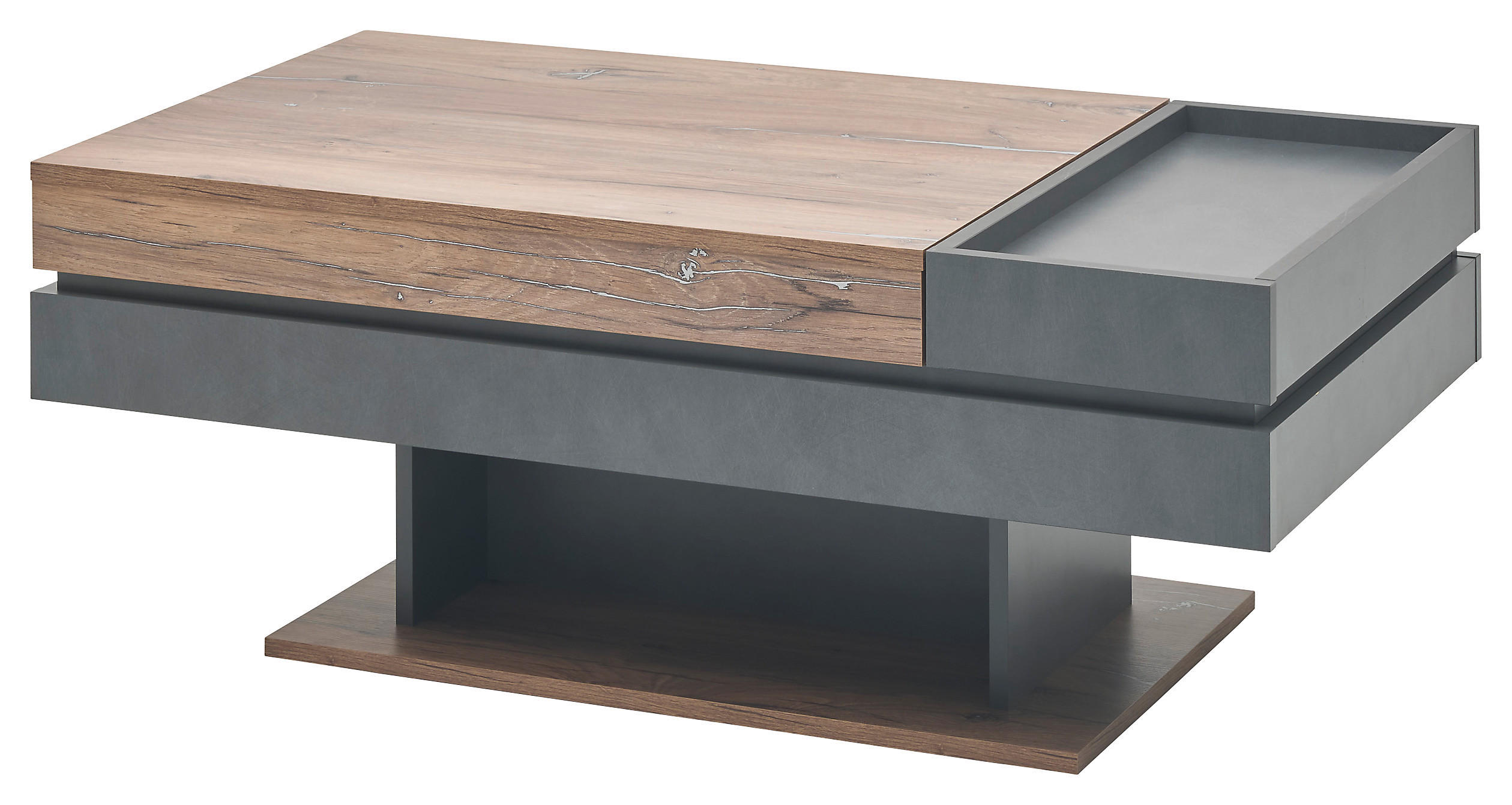 Couchtisch Kathi Eiche Matera Nachbildung B/H/T: ca. 110x43x60 cm Kathi - Eiche/dunkelgrau (110,00/43,00/60,00cm)