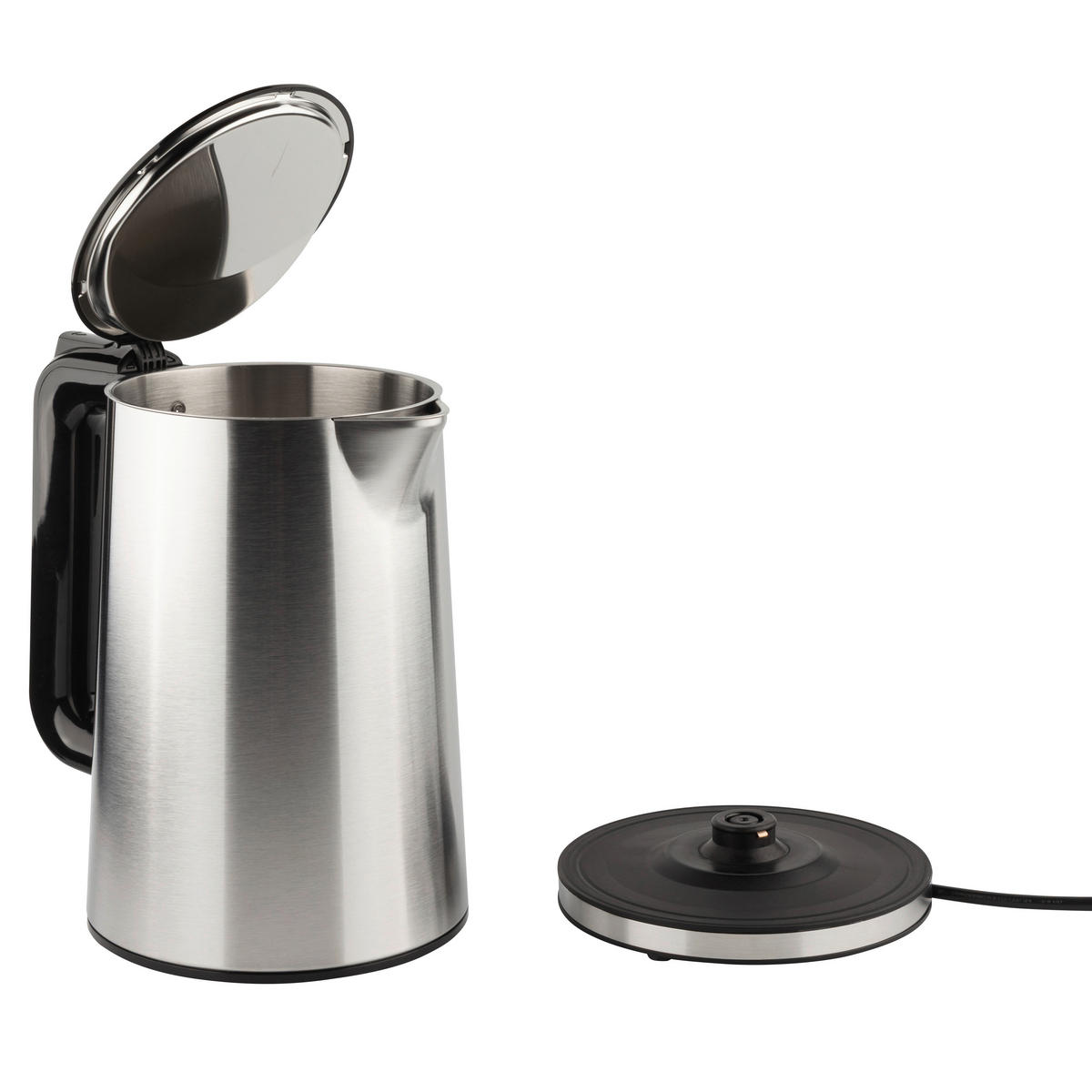 POCOline Wasserkocher schwarz silber Edelstahl Kunststoff B/H/L: ca. 16,3x23,5x22,4 cm ca. 1,7 l Wasserkocher_HeatX - schwarz/silber (22,40/16,30/23,50cm) - POCOline