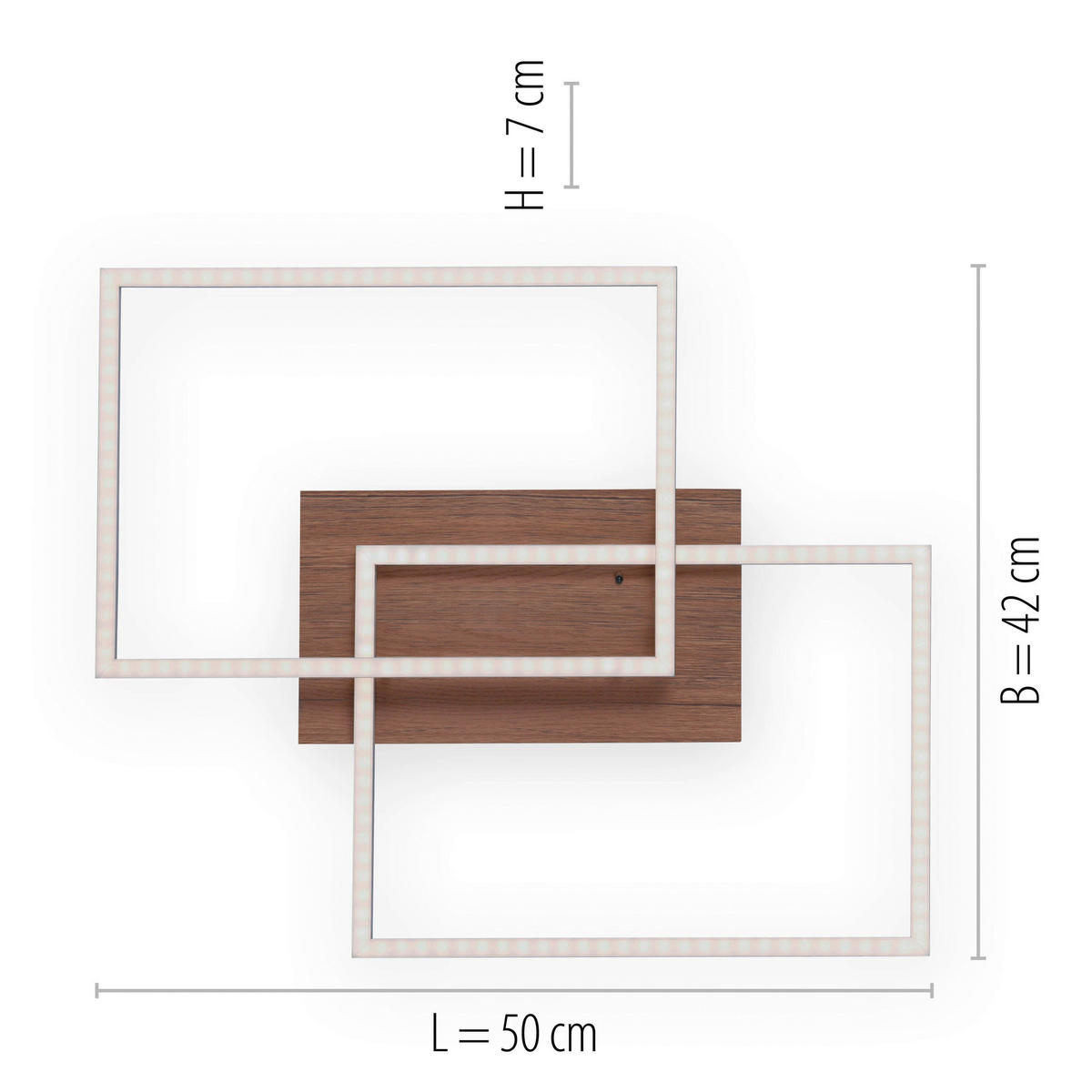 Just Light Deckenleuchte PN14018-78  Iven stahlfarbig natur Aluminium Stahl Kunststoff B/H/L: ca. 42x7x50 cm Iven - natur/stahlfarbig (50,00/42,00/7,00cm) - Just Light
