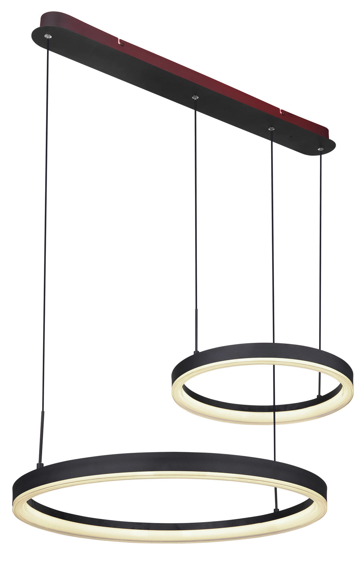 GLOBO Pendelleuchte schwarz Aluminium Metall Acryl B/H/T: ca. 60x150x82,5 cm 1.0 Brennstellen 67189H1 - schwarz (60,00/150,00/82,50cm) - GLOBO