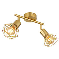 GLOBO Spot gold Metall B/H/T: ca. 8x19x22 cm E14 2 Brennstellen XARA I - gold (8,00/19,00/22,00cm) - GLOBO