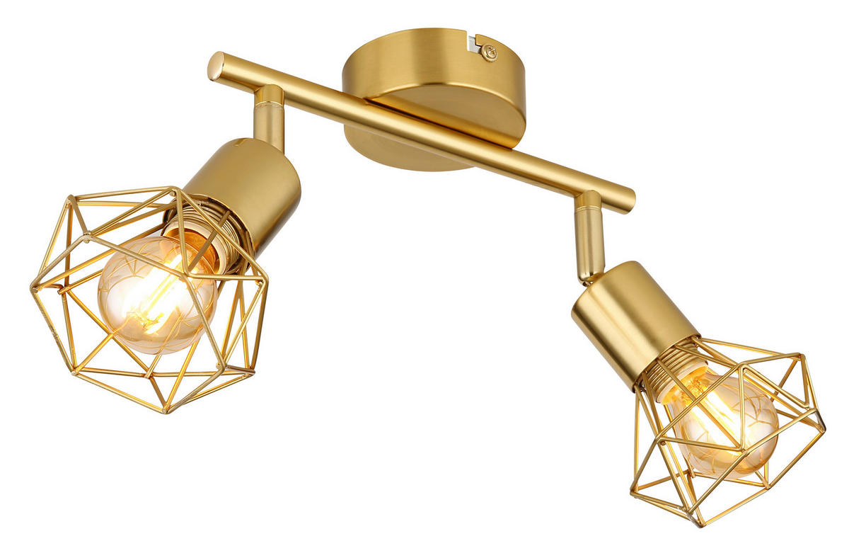 GLOBO Spot gold Metall B/H/T: ca. 8x19x22 cm E14 2 Brennstellen XARA I - gold (8,00/19,00/22,00cm) - GLOBO