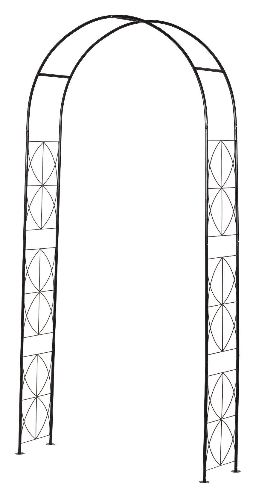 Outsunny Rosenbogen schwarz B/H/L: ca. 30x230x114 cm Rosenbogen - schwarz (114,00/30,00/230,00cm) - Outsunny