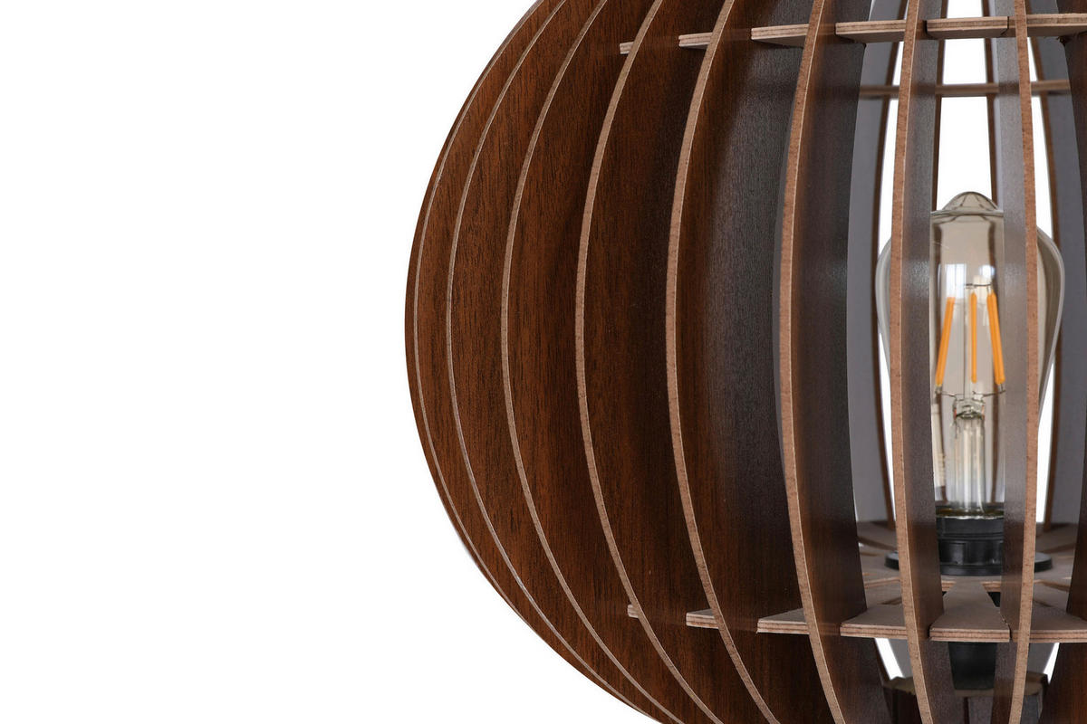 Opviq Stehleuchte nussbaum MDF B/H/T/L/D: ca. 36x145x36x36x36 cm E27 1 Brennstellen Stehleuchte_193 - nussbaum (36,00/36,00/145,00cm) - Opviq