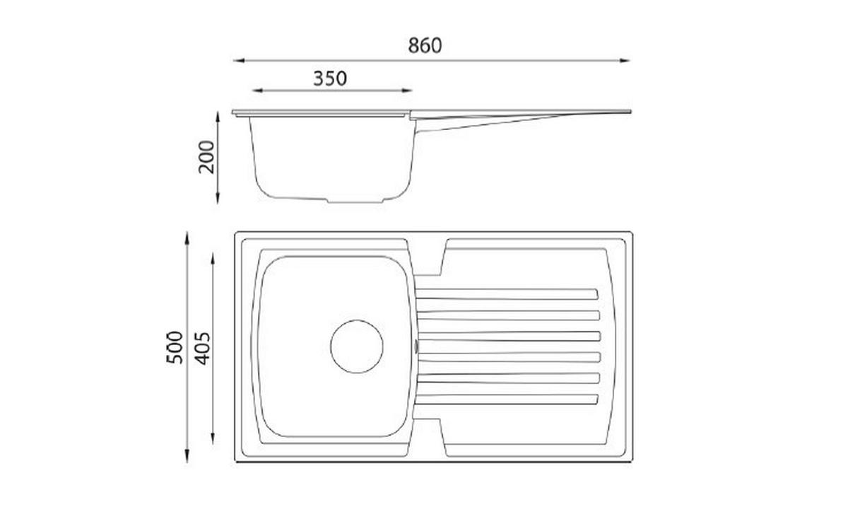 Respekta Einbauspüle Boston 86 x 50 W weiß Mineralite B/H/T: ca. 86x20x50 cm Boston 86 x 50 W - weiß (86,00/20,00/50,00cm) - Respekta