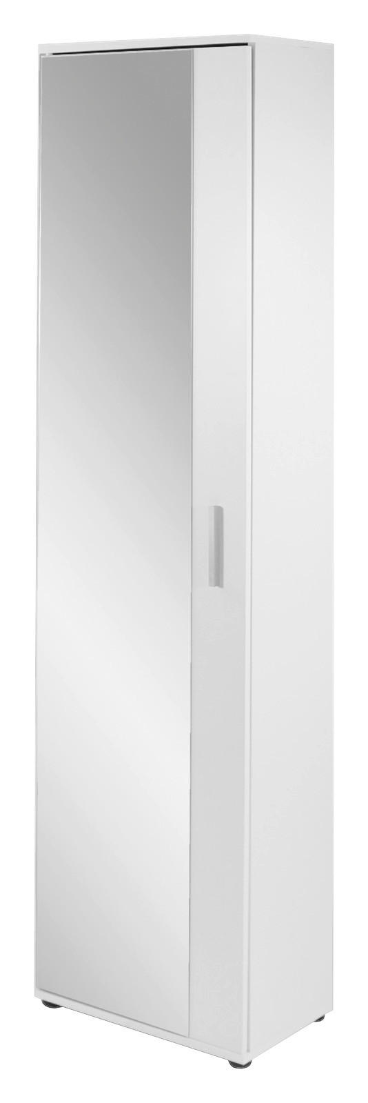 Hochschrank JAKOB weiß silber B/H/T: ca. 49x196x30 cm JAKOB - weiß/silber (49,00/196,00/30,00cm) - byLIVING