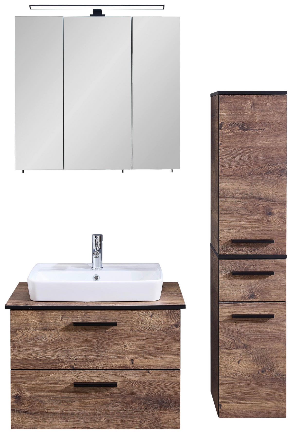 Badezimmer-Set Quickset 374 Eiche Ribeck Nachbildung B/H/T: ca. 75x200x44,5 cm Quickset 374 - Eiche (75,00/200,00/44,50cm) - Pelipal